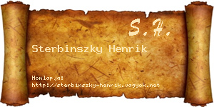 Sterbinszky Henrik névjegykártya