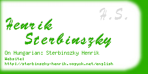 henrik sterbinszky business card